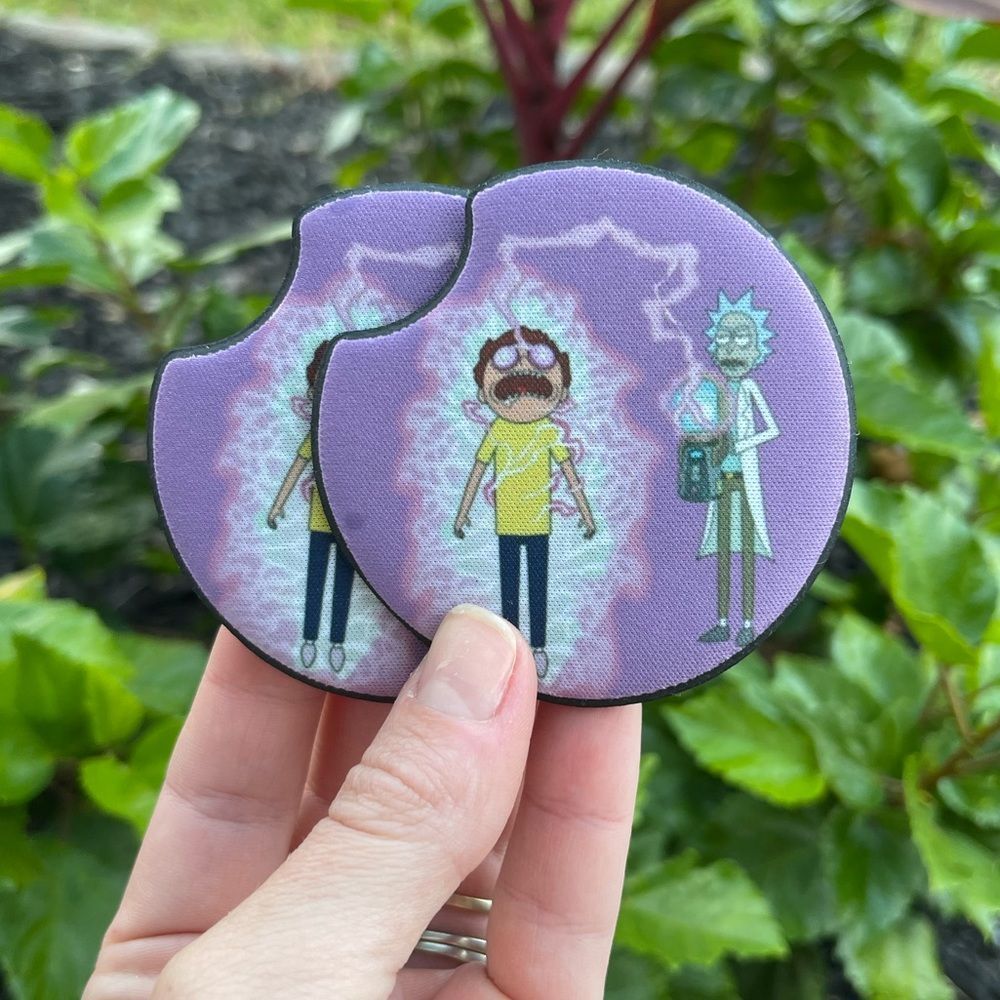 Rick & Morty Car Coaster Set | Funny Coaster Set